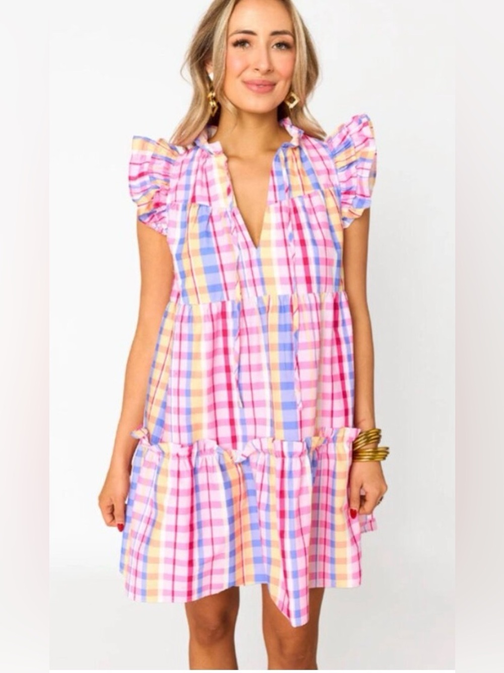 Aubrey Gelato Ruffle Shoulder Dress